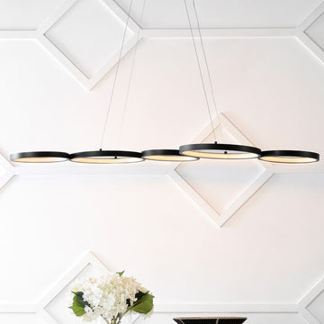Roman 40.75" Bohemian Coastal Iron Linear Integrated LED Pendant - JONATHAN Y